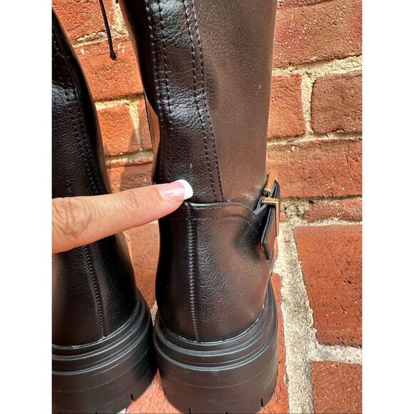 Ann Taylor Loft $200 black Tall Biker Boots womens size 7 NEW - Picture 7 of 10